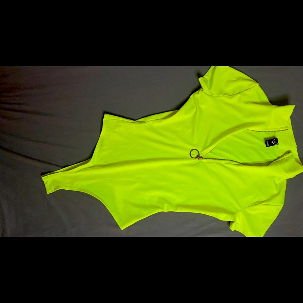Neon yellow bodysuit sz:S/M